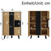 Stylish 3-Piece Set Coffee Table with Storage, TV Stand & LED Sideboard, Wood