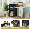 Office Reception Desk Front Counter Desk w/ Adjustable Shelf-White+Black