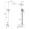 Bathroom Thermostatic Shower Mixer Set 12" Shower Head Matte Black Exposed Valve