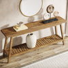 70.9'' Console Table for Entryway, 2-Tier Narrow Wood Sofa Table Behind Couch