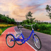 With Basket Blue UK 24 Inch Adult Trike Tricycle Foldable 3 Wheel Bike 7-Speed