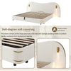 6FT Bouclé Super King Bed with Hydraulic Storage, USB Charging & Reading Lights