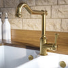 Brushed Brass Single Lever Traditional Monobloc Kitchen Mixer Tap - En EVESLBBSQ