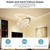 K9 Crystal 3 Ring Chandelier LED Ceiling Lights Pendant Light Dimmable w. Remote