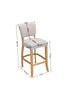 2x Bar Stools Upholstered High Chairs Kitchen Island Stools Breakfast Wood Legs
