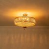 Luxury Crystal Ceiling Light 6-Light Semi Flush Mount Ceiling Light Fixture Lamp