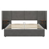Hydraulic Ottoman Storage Bed 5ft King Upholstered Bed Frame with Headboard Grey