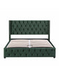 Merax Upholstered Bed Functional Bed from Storage Double Size Green Velvet