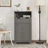 Bathroom Floor Cabinet Wooden Storage Cupboard with Adjustable Shelf & Doors