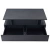 Coffee Table with Storage Rectangle LED Modern Wooden Rectangle Tea Table Black