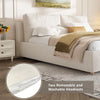 4ft6 Double Bed, Ottoman Bed Frame with Padded Headboard and Under-bed Storage