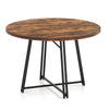 47 Inch Dining Table Round Kitchen Table for 4-6 People-Brown