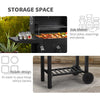 XL Outdoor Smoker Barbecue Charcoal BBQ Grill Portable Garden Cooking Trolley UK