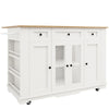 Kitchen Island on Wheels, Rolling Kitchen Storage Trolley with Worktop & Drawers
