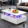 High Gloss LED Coffee Table With Storage 4 Drawers Modern Living Room Oxebnievwb