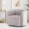 Modern Upholstered Sherpa Swivel Barrel Accent Chair