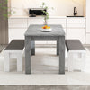 4 Seater Dining Table Rectangle Kitchen Dining Room Furniture, Grey Wood Tone