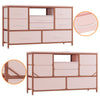 TV Stand with LED Light for 32-50" TVs, Media Console Table w/ 8 Drawers Bedroom