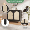 Buffet Storage Cabinet with Rattan Decorating Living Room Wood Kitchen Sideboard