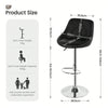 Set of 2 Black Bar Stools, Chicago, Faux Leather, swivel, height adjustable