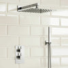 Concealed Thermostatic Shower Mixer Square Black Bathroom Twin Head Valve Set