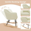 Nursery Rocking Chair Upholstered Rocker Chair Padded Armchair High Backrest NEW