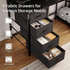 120CM Computer Desk with 4 Fabric Drawers, Gaming Desk with Power Outlets,