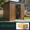 4x8FT Garden Shed Metal Pent Roof Outdoor Storage House With Free Foundation Kit