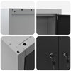 Wall Tool Cabinet 100x20x55 cm Black Steel Garage Workshop Storage