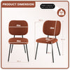 2Pcs Modern Fabric Dining Chair Padded Kitchen Armless Dining Chair Accent Chair