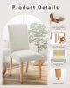 Set of 2 Modern Fabric Upholstered Dining Chairs, Curved Backrest+Solid Wood Leg