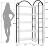Arched Bookshelf Corner Bookcase L Shaped Bookshelf Metal Frame Display Rack