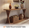 63'' Solid Wood Console Table 2-Tier Farmhouse Narrow Entryway Sofa for Hallway