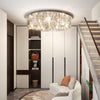 Round Crystal Chandelier Flush Mount LED Ceiling Light Fixture Lamp Color Adjust