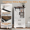 Farmhouse Bathroom Floor Cabinet Freestanding Storage Cabinet-White
