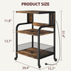 3 Tier Printer Stand,Printer Cart w/Storage Baskets Rolling Printer Table Office