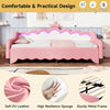 Single PU Leather Sofa Bed Daybed with LED Crown Headboard & Trundle 90x190cm