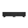 Minimalist Black TV Cabinet 180cm with Doors, Storage Drawers & Solid Wood Legs