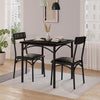 3-Piece Dining Table Set for 2 Compact Kitchen Table & Chairs Space Saving Squar