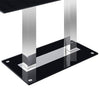Jet Large Black Glass Dining Table With Chrome Supports