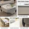 Coffee Table with Drawer Side Table High Gloss White Stone Living Room Furniture