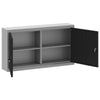 Wall Tool Cabinet 100x20x55 cm Black Steel Garage Workshop Storage