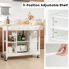 Rolling Kitchen Island Cart Mobile Prep Station Shelves