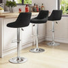Set of 2 Black Bar Stools, Chicago, Faux Leather, swivel, height adjustable