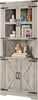 Corner Storage Cabinet with Glass Door Adjustable Shelf Living Room Kitchen🔥