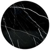 Nesting Coffee Table Set of 2 Marble Effect Side End Table for Living Room Black