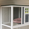 Wooden Cat House, Catio Cat Outdoor Enclosure with Platforms, White