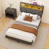 NEW STORAGE HEADBOARD UPHOLSTERED BED FRAME 4FT6 DOUBLE WITH DIMMABLE RGB Vgdvpr
