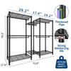 5-Tier Heavy Duty Clothes Rack,1870 lbs,With 8 Adjustable Shelves,5 Hanging Rods