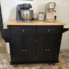 Kitchen Trolley Storage Cabinet Island Cart Dining Room Furniture 2 Drawers